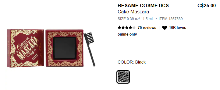 Besame Cosmetics - Mascara Cake
