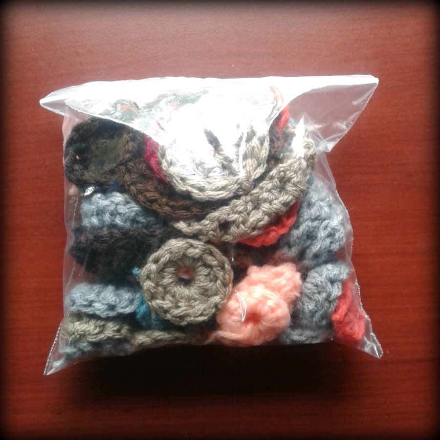 Brokedown Vanity - Handmade Crafting - Scrap Crochet Blanket - Storage