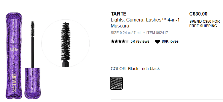 tarte - Lights Camera Lashes Mascara